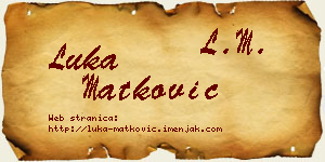 Luka Matković vizit kartica